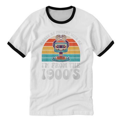 Please Be Patient With Me I'm From The 1900s Kawaii Premium Tri-Blend Unisex Cotton Ringer T-Shirt - Figerry