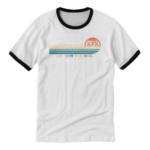 Please Be Patient With Me I'm From The 1900s Retro 90s Premium Unisex Cotton Ringer T-Shirt - Figerry
