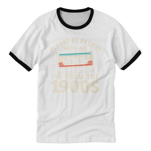 Please Be Patient With Me I'm From The 1900s Retro Cassette Premium Unisex Cotton Ringer T-Shirt - Figerry