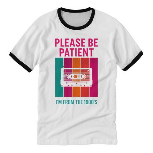 Please Be Patient I'm From The 1900s Retro Cassette Tape Premium Tri-Blend Unisex Cotton Ringer T-Shirt - Figerry