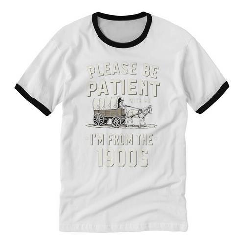 Please Be Patient I'm From The 1900s Retro Premium Tri-Blend Unisex Cotton Ringer T-Shirt - Figerry