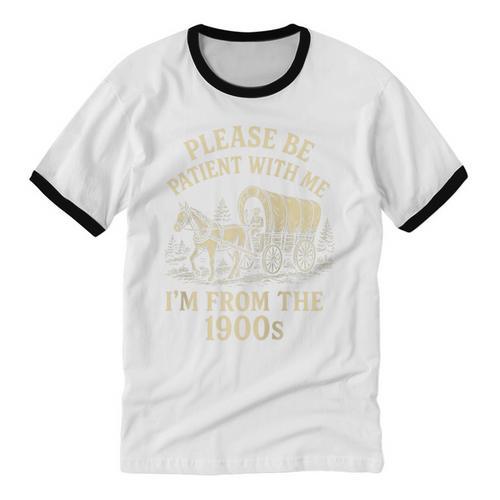Please Be Patient With Me I'm From The 1900s Retro Raglan Baseball Tee Unisex Cotton Ringer T-Shirt - Figerry