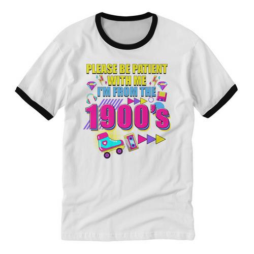 Please Be Patient With Me I'm From The 1900s Retro Vibes Premium Unisex Cotton Ringer T-Shirt - Figerry