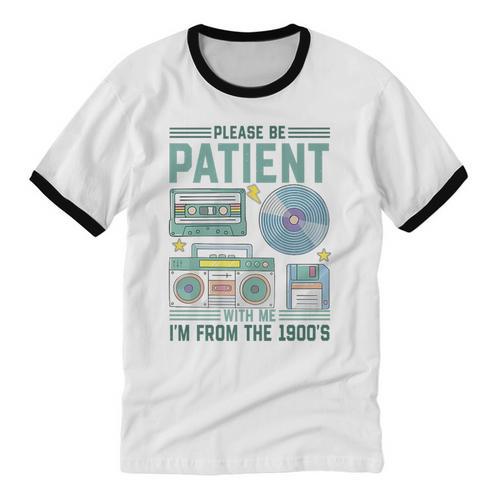 Please Be Patient With Me I'm From The 1900s Retro Vintage Premium Unisex Cotton Ringer T-Shirt - Figerry