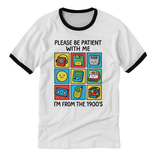 Please Be Patient With Me I'm From The 1900s Vintage 90s Premium Tri-Blend Unisex Cotton Ringer T-Shirt - Figerry