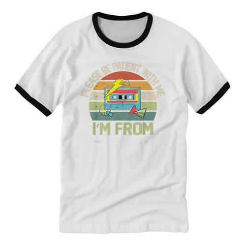 Please Be Patient With Me I'm From The 1900s Vintage Cassett Unisex Cotton Ringer T-Shirt - Figerry