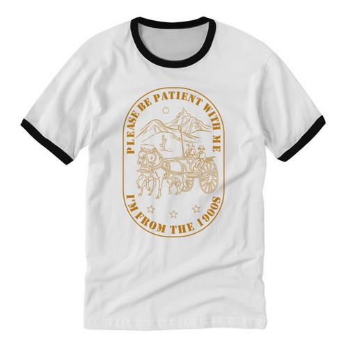 Please Be Patient I'm From The 1900s Vintage Country Gag Tee Premium Tri-Blend Unisex Cotton Ringer T-Shirt - Figerry