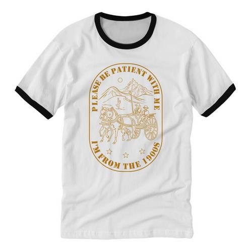 Please Be Patient I'm From The 1900s Vintage Country Gag Tee Unisex Cotton Ringer T-Shirt - Figerry