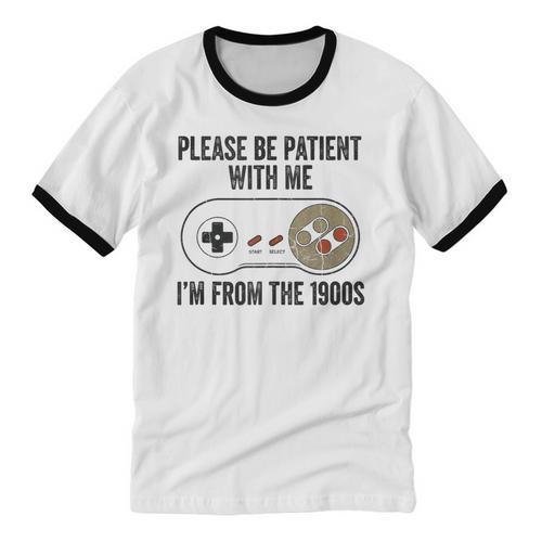 Please Be Patient With Me I'm From The 1900s Vintage Gamer Unisex Cotton Ringer T-Shirt - Figerry