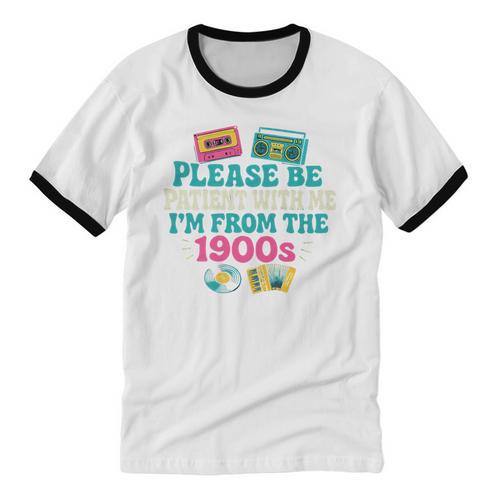 Please Be Patient With Me I'm From The 1900s Vintage For Man Premium Unisex Cotton Ringer T-Shirt - Figerry