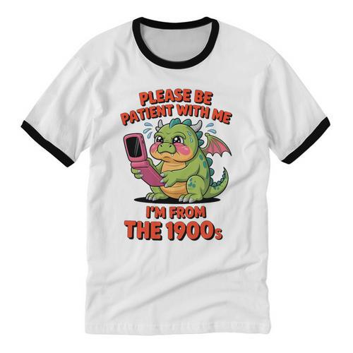 Please Be Patient I'm From The 1900s Vintage Men Women Premium Tri-Blend Unisex Cotton Ringer T-Shirt - Figerry