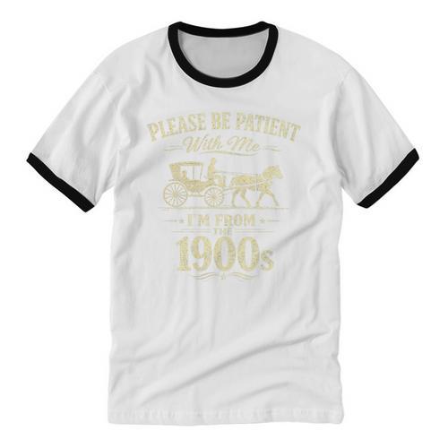 Please Be Patient With Me I'm From The 1900s Vintage Premium Tri-Blend Unisex Cotton Ringer T-Shirt - Figerry