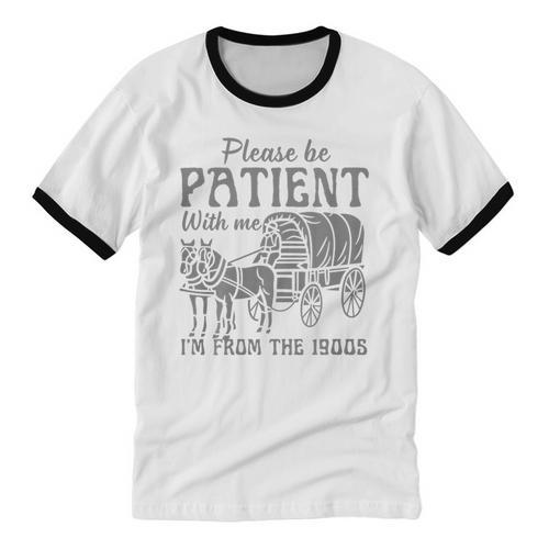 Please Be Patient With Me I'm From The 1900s Vintage 1900s Premium Tri-Blend Unisex Cotton Ringer T-Shirt - Figerry
