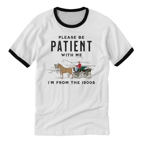 Please Be Patient I'm From The 1900s Vintage Premium Unisex Cotton Ringer T-Shirt - Figerry