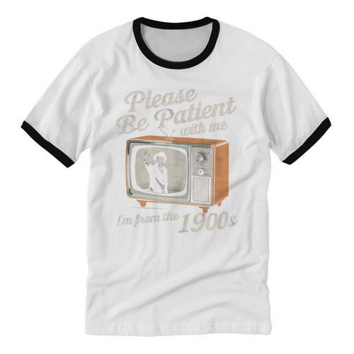 Please Be Patient With Me I'm From The 1900s Vintage TV Unisex Cotton Ringer T-Shirt - Figerry