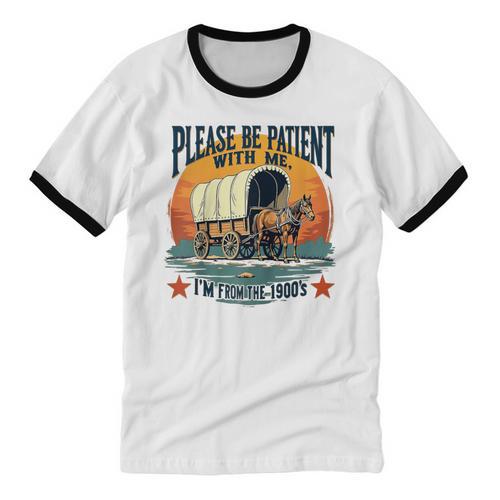 Please Be Patient With Me I'm From The 1900s Women Men Raglan Baseball Tee Unisex Cotton Ringer T-Shirt - Figerry