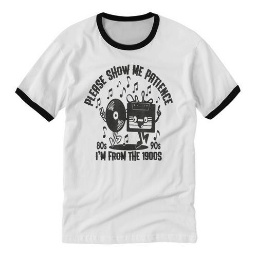 Please Show Me Patience I'm From The 1900s Vintage CASSETTE Unisex Cotton Ringer T-Shirt - Figerry