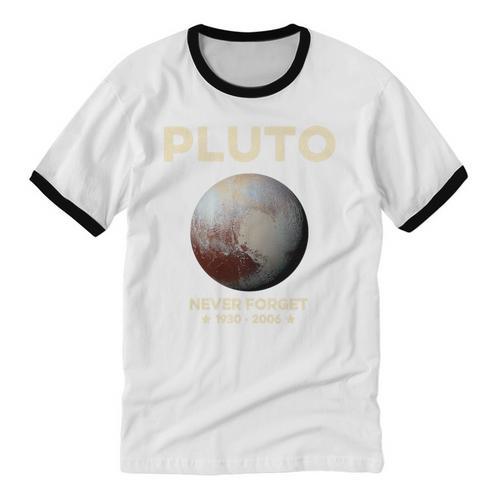 Pluto Never Forget 1930-2006 Planet Space Science Nostalgia Premium Tri-Blend Unisex Cotton Ringer T-Shirt - Figerry