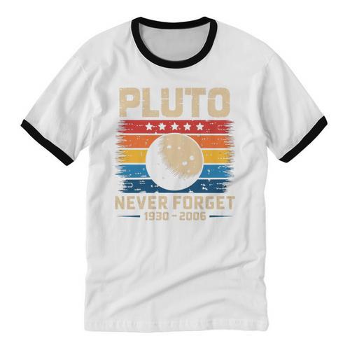 Pluto Never Forget Space Nostalgia Astronomy Humor Premium Tri-Blend Unisex Cotton Ringer T-Shirt - Figerry