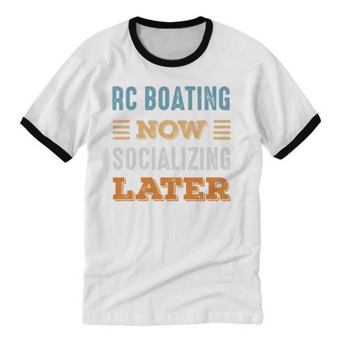 RC Boating Now Minimal Socializing Introvert Vintage Unisex Cotton Ringer T-Shirt - Raresse