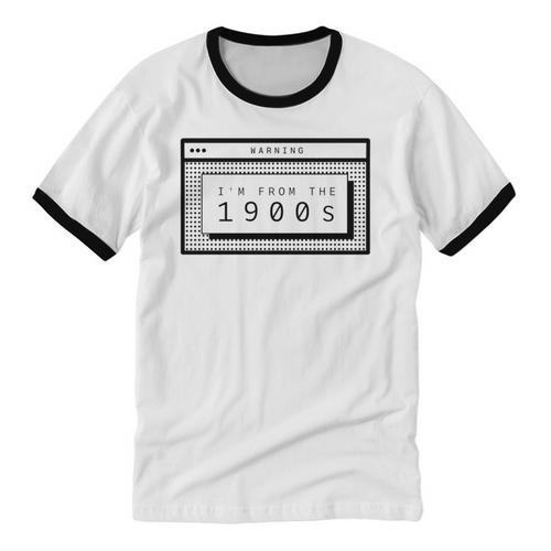 Retro Computer Screen I'm From The 1900s Birthday Unisex Cotton Ringer T-Shirt - Figerry