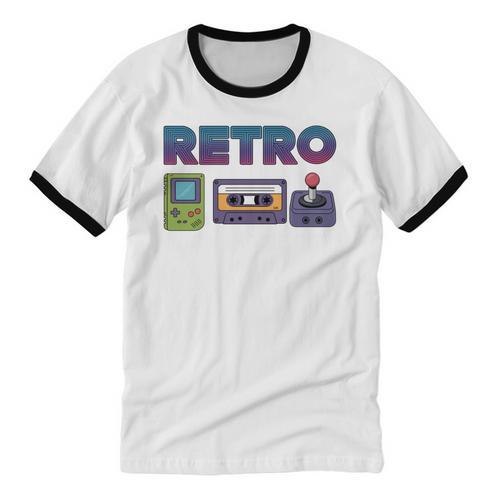 Retro Gaming Nostalgia Tee Perfect For 90s Lovers Unisex Cotton Ringer T-Shirt - Figerry