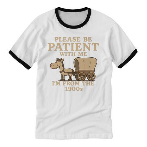 Retro Please Be Patient With Me I'm From The 1900s Vintage Premium Unisex Cotton Ringer T-Shirt - Figerry