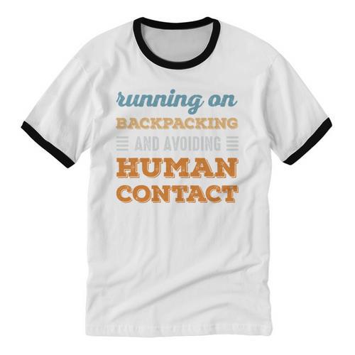 Running On Backpacking Social Introvert Humor Vintage Unisex Cotton Ringer T-Shirt - Raresse