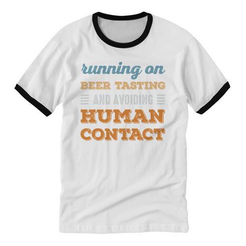 Running On Beer Tasting Social Introvert Humor Vintage Unisex Cotton Ringer T-Shirt - Raresse