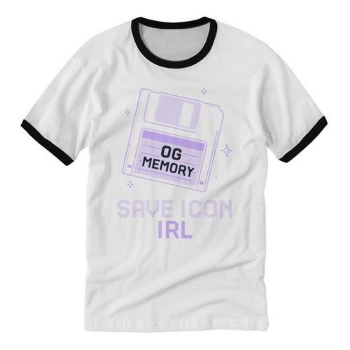 Save Icon IRL Retro Tech Humor Floppy Disk 90s Nostalgia Unisex Cotton Ringer T-Shirt - Figerry