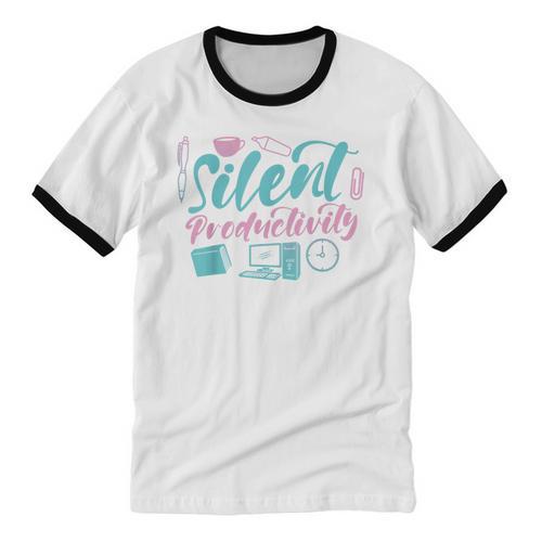 Silent Productivity Introvert Office Staff Secretary Admin Unisex Cotton Ringer T-Shirt - Raresse