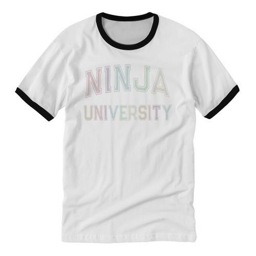 Silly Graduate NINJA UNIVERSITY Stay Away From Me Introvert Unisex Cotton Ringer T-Shirt - Raresse
