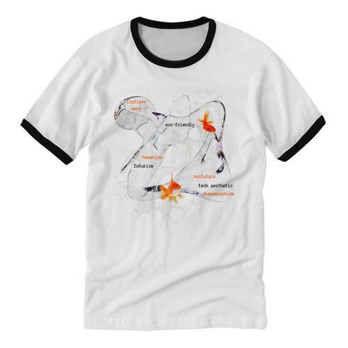 Splash Water Frutiger Aero Y2K Style Clownfish Premium Unisex Cotton Ringer T-Shirt - Figerry