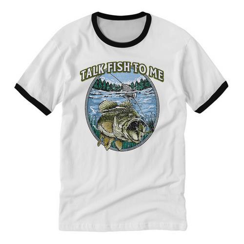 Talk Fish To Me Introvert Fishing Antisocial Fisherman Raglan Baseball Tee Unisex Cotton Ringer T-Shirt - Raresse