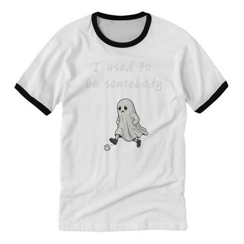 I Used To Be Somebody Nostalgia Halloween Spooky Season Premium Tri-Blend Unisex Cotton Ringer T-Shirt - Figerry