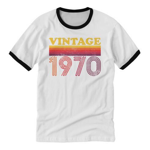 Vintage 1970 Retro Style 70's Born Nostalgia Vibes Birthday Premium Tri-Blend Unisex Cotton Ringer T-Shirt - Figerry