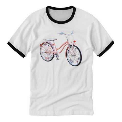 Vintage Bicycle With Playing Cards Nostalgia Premium Tri-Blend Unisex Cotton Ringer T-Shirt - Figerry