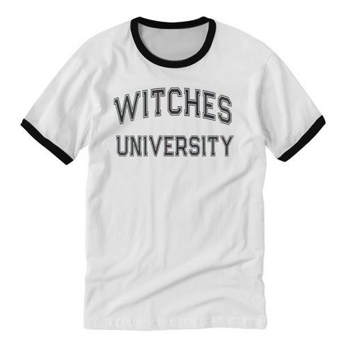 Vintage Stay Away From Me WITCHES UNIVERSITY Introvert Unisex Cotton Ringer T-Shirt - Raresse