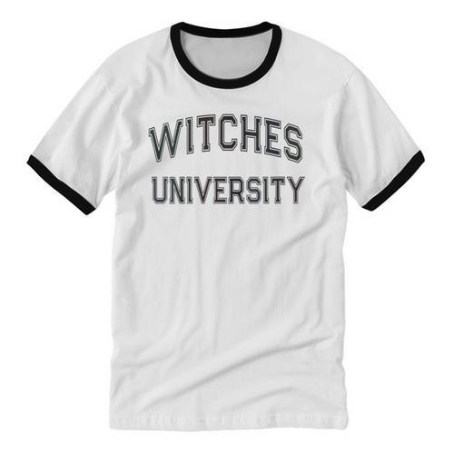 Vintage Stay Away From Me WITCHES UNIVERSITY Introvert Unisex Cotton Ringer T-Shirt - Raresse