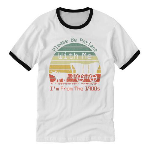 Vintage Sunset Please Be Patient With Me I'm From The 1900s Premium Unisex Cotton Ringer T-Shirt - Figerry