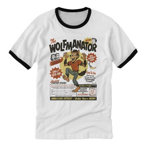 Werewolf Wolfmanator Nostalgia Vintage Halloween Unisex Cotton Ringer T-Shirt - Figerry