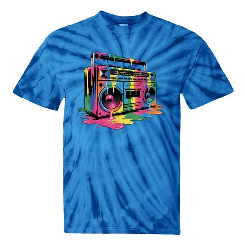 80s 90s Hip Hop Nostalgia Retro Boombox Music Lovers Tie-Dye T-Shirts - Figerry
