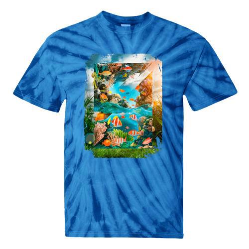 Aqua In The Skies Frutiger Aero Tie-Dye T-Shirts - Figerry