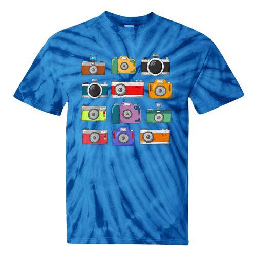 Camera Hand Drawn Old Nostalgia Retro Lens Styles Tie-Dye T-Shirts - Figerry