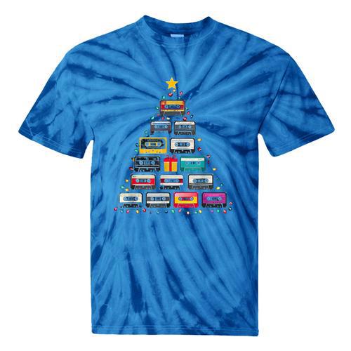Cassette Tape Christmas Tree Graphic 80s 90s Retro Nostalgia Tie-Dye T-Shirts - Figerry