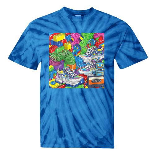 Colorful Kidcore 90s Nostalgia Meme Sneakers Robot Toy Slime Tie-Dye T-Shirts - Figerry