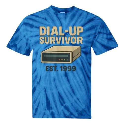 Dial Up Survivor Retro 90s Internet Nostalgia Tie-Dye T-Shirts - Figerry