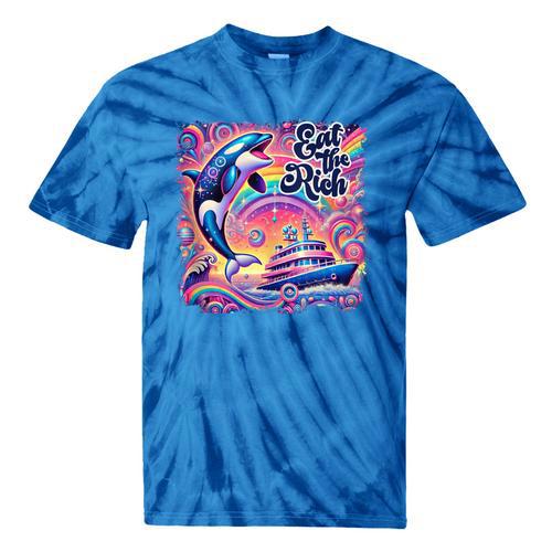 EAT THE RICH 90S NOSTALGIA WHALE ORCA YAHCT RETRO Tie-Dye T-Shirts - Figerry