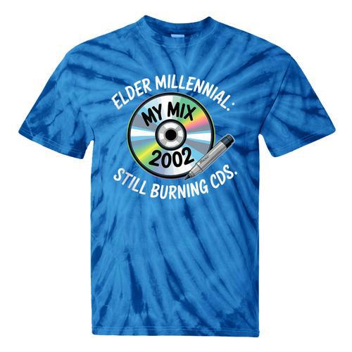 Elder Millennials Embracing 90s CDs Nostalgia Vibes Tie-Dye T-Shirts - Figerry