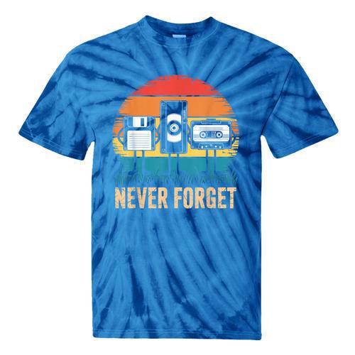 Never Forget Retro 80s 90s Floppy VHS Cassette Nostalgia Tie-Dye T-Shirts - Figerry
